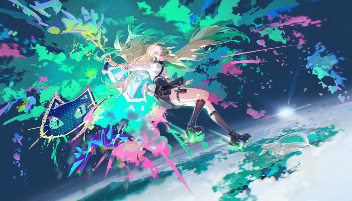 电脑壁纸 动漫 动漫女孩 长发金发 多彩颜料 4K壁纸 电脑桌面 高清壁纸 壁纸下载 壁纸大全